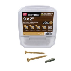Grip-Rite GRDF2STT5 DeckForce #9 x 2 Nano Coated Wood Screws, Tan, 5lb Box