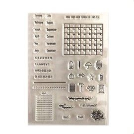 NZJ Calenda Months January Febuarey Alphabet Numbers New Year Clear Stamp Cards for Embossing Folder Template Crafts Card Album Creative Scrapbooking (4)