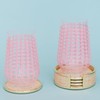 Lilly Pulitzer Gold and Raffia Coasters for Drinks with Holder,