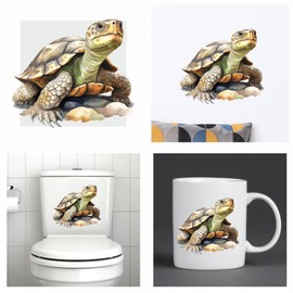 Turtle Stickers, Reptile Mugs & Cups, Wall Decor, Covering Marks, Car Bumpers, Shower & Tile, Toilets & More, Hardwearing Peel & Stick Waterproof 0% Transparency (Reptile12)
