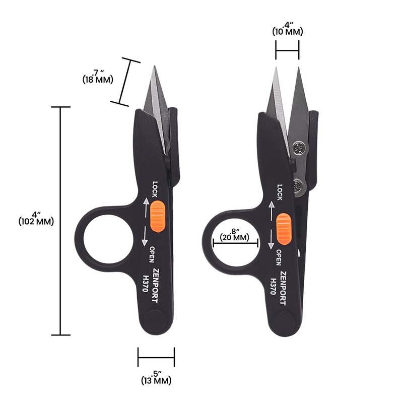 Zenport H370 Thread and Floral Clipper with Lock , Black