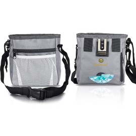 SunGrow Parrot Training Pouch, Training Bag for Treats, Kibbles, Toys & Accessories, Gray, Multiwear and Weather-Proof, 1 pc