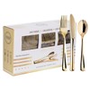 N9R N9R 300PCS Gold Plastic Silverware, Heavy Duty Gold Plastic