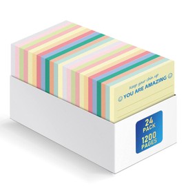 Sticky Notes Line, Assorted Bright Colors,Self-Adhesive Notes Line Colorful Post Memos for Office, School and Home,24 Pack/ 3 in x 3 in