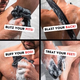 Bye Bye Loofah Extra Rough Exfoliating Washcloth - Extreme Body & Back Scrubber for Shower, ...