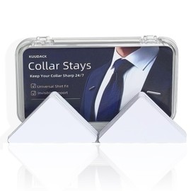 Collar Stays for Dress Shirts & Polos, No Curl PVC Collar Support, Stick-On Invisible Anti-Wrinkle Stiffeners for Men & Women (100)