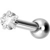 PIERCINGLINE Titanium Ear Piercing with Internal Thread Encased Crystal Star
