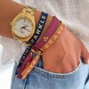 happymaker - Boho Schmuck Damen, Stoffarmband in rot und gold
