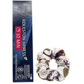 Koleston Xpress 10/-10/N Lightest Blonde/Neutral Permanent Hair Color | Koleston Express 10-Minute Gray Coverage and Goomee Scrunchie (Bundle)