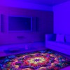 SEBKQ Trippy Mandala Area Rug Black Light,Large UV Reactive Glow