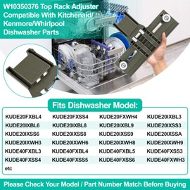 Upgraded W10350376 W10350374 Dishwasher Top Rack Parts for Kenmore/Kitchenaid Dishwasher Parts Upper Rack, W10195840 W10712394 Dishwasher Rack Parts for Whirlpool Dishwasher Top Rack Parts(10 Packs)