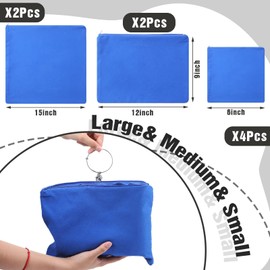 Fumete 8 Pcs Silver Storage Bags Anti Tarnish Storage Bags Zippered Silver Protector for Silverware Jewelry Keeper Silverplate Flatware Resistant Tarnish(6" x 6", 9" x 12", 15" x 15",Blue)