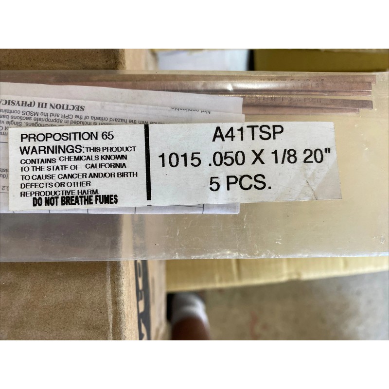 Uniweld,Phosphorus Copper-Silver Brazing Rods Flat,5pc. 1/8" x 0.05" x 20"