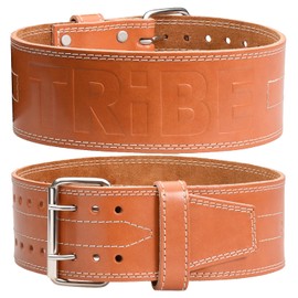 5mm Premium Weight Lifting Belt - 100% Genuine Leather Weightlifting Belt - Comfortable Squat Belt, Deadlift Belt or Powerlifting Belt - Workout Belt for Strength Training - Gym Belt for Men and Women (Brown Leather, Medium (Belly 29" - 36") New Size)