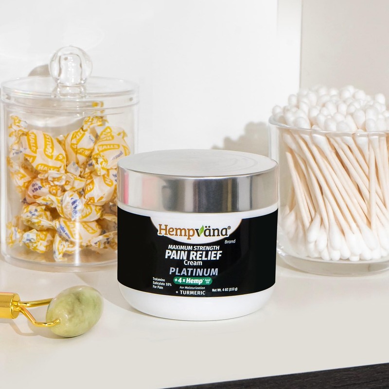 Hempvana Platinum Maximum Strength Relief Cream 4X Hemp for Muscles,