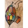 Moroccan Style Hanging Glass Tealight Lantern (Medium Purple/Pink)