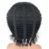 Aimole Mens Wigs Short Black Straight Hair Synthetic Full Wig(2