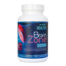 Dr. Colbert MD Brain Zone Basic | by Divine Health | MTHF | Trimethyglycine | Curcumin | B2, B6, B12 | Recommended in Healthy Brain Zone Book | 120 Capsules