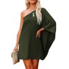 Women's Elegant One Shoulder Sexy Dresses Batwing Sleeve Solid Party