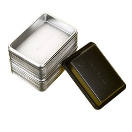 QJFCare 100Pcs Rectangle Disposable Sauce Dishes - Mini Dipping Plates for Dessert, Soup, Soy Sauce, Seasoning, Appetizers - Silver, for Home and Restaurant