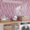 CRE8TIVE 16 Sheets Pink Feather Peel and Stick Tile Backsplash