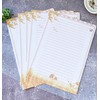 50 Lined Writing Stationery Paper, Beautiful Designs for Writing Letter,