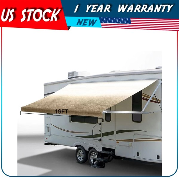 autodayplu 18.1Ft 8' Waterproof RV Awning Fabric Replacement for RV