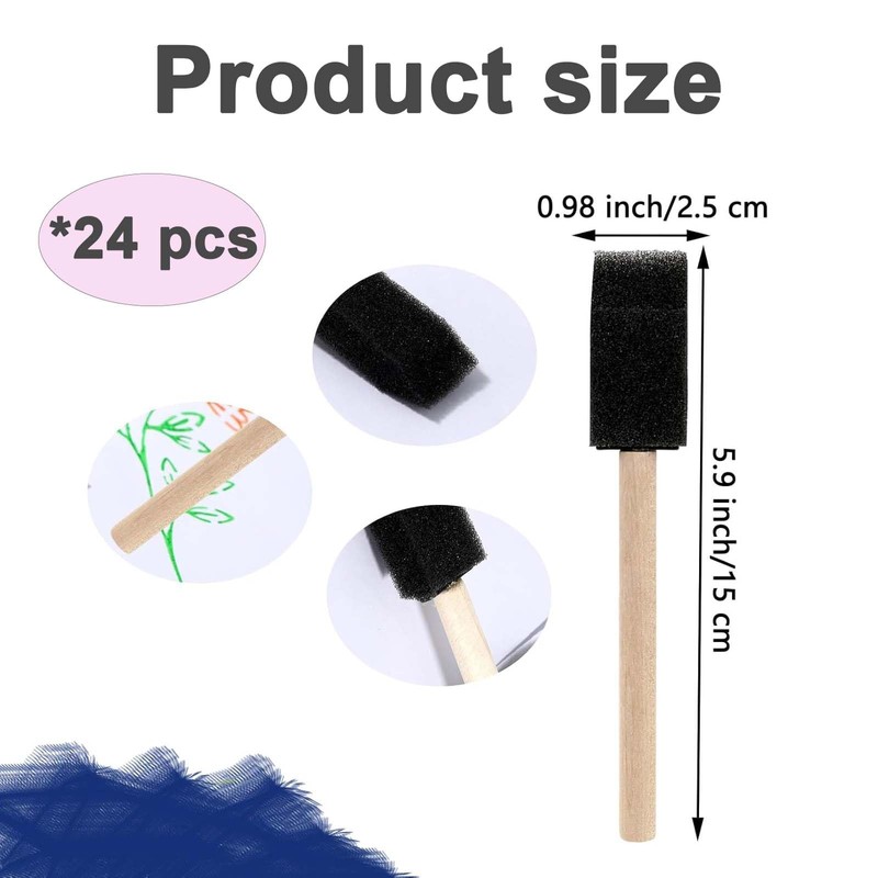 24 Pcs Sponge Brush, Foam Brush, Easy To Use Sponge