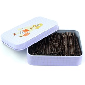 Hair Bobby Pins Brown with Cute Case, 200 CT Bobby Pins for Buns, Premium Hair Pins for Kids, Girls and Women, Great for All Hair Types, 2 Inches (Brown)