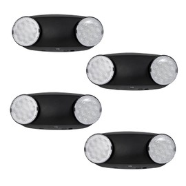 GZRUIYANG Emergency Lights with Battery Backup, 4 Pack Emergency Light, LED Commercial Emergency Lights, UL Listed, AC 120/277V, Hardwired Emergency Exit Light Fixtures for Business - (Black)