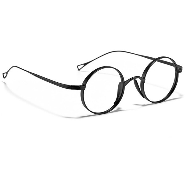 Unisex Classic Titanium Retro 45mm Round Eyeglasses Frames Fashion Black