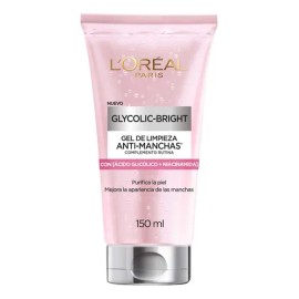 L'Oréal Paris Glycolic Bright Gel de Limpieza Profunda Anti Manchas, con Ácido Glicólico y Niacinamida, Reduce y Previene Todo Tipo de Manchas, 150 ml.