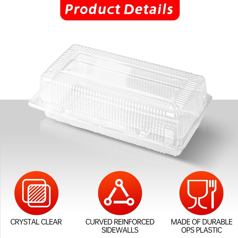 Dukrouk Dukrouk 20 Packs Cinnamon Roll Containers with Lids-Food Safe,Clear