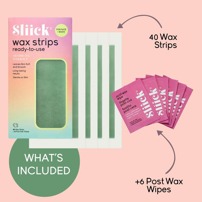 Sliick Ready-to-Use Wax Strips for Hair Removal – 40 Hair