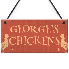 RED OCEAN Chicken Signs For Coop Hanging Chicken Signs For The Garden Quirky Sign For Chicken House