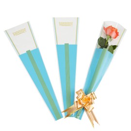 Aylmrice Flower Bouquet Sleeves For Flowers Wrapping Paper Bouquet Sleeve Single Rose Sleeve Cellophane Bags Flower Arrangement D2-S-Sky Blue-100pcs
