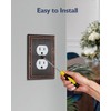 ZILLSEA 4-Pack Aged Bronze Outlet Covers, Metal Duplex Wall Plates