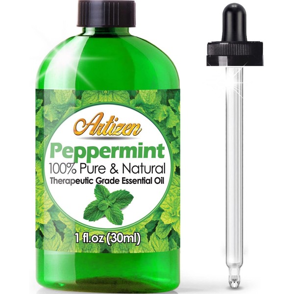 Artizen Peppermint Essential Oil for Aromatherapy Diffuser - Mint Scented Extract in Huge 1oz Bottle - 100% Pure and Natural Undiluted Fragrance