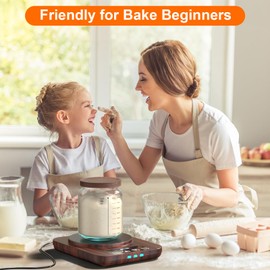 Electric Sourdough Starter Warmer, Upgrade Warming Heating Pad Mat for Sour Dough Starter, Sourdough Heater Proofing Tool for Home Baking with Thermostat Control, Timing, Memory Function (Wood Grain)