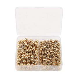 300pcs Round Head Pin,Sewing Weddings Corsage Dressmaking Pearl Head Pin,DIY Straight Quilting Ball Pins Fixed Marking Practical Tool(Gold)