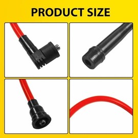 Holdia - Juego de 4 cables de bujía compatibles con Honda Accord SOHC L4 1994-2002 10,5 mm