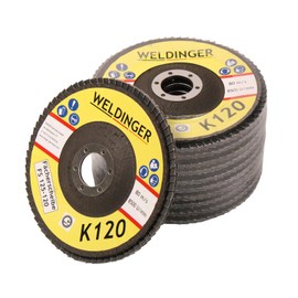 WELDINGER Serrated Disc 125 x 22.23 K120 Abrasive Mop Discs Pack of 10