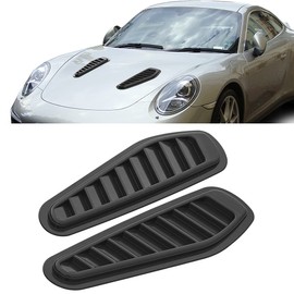 XhuangTech 2pcs Air Flow Intake Cover, Car Hood Vents Small 3.93” x 13” Car Intake Scoop Bonnet Vent Hood Air Vent Trim Decor Cover, Car Hood Vent Decals Universal Fit (Glossy Black)