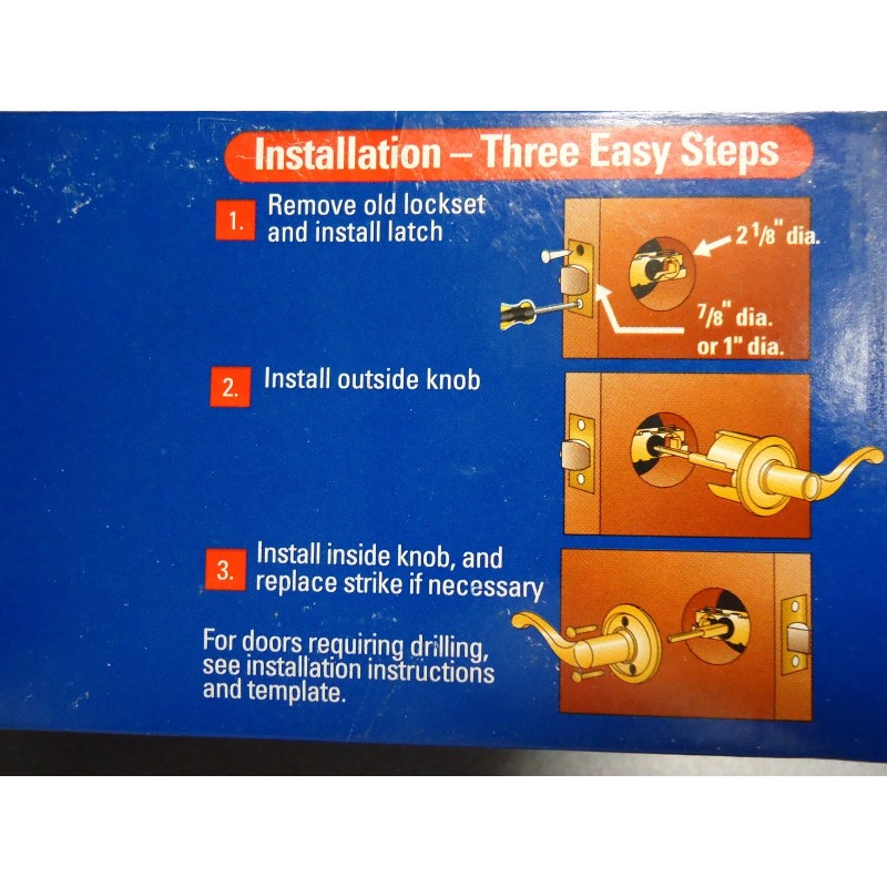 SCHLAGE BRIGHT BRASS DOORKNOB ,HALL & CLOSET P515-322