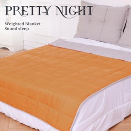 PRETTY NIGHT Weighted Blanket 12lbs Queen Size Orange Grey 60"x80" Weighted Blankets for Adults Heavy Blanket are Comfortable and Cozy