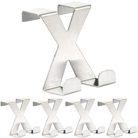 RICOO Premium Over Door Hanger, MH031Sx5, Stainless Steel Door Hooks, Durable and Rust-Resistant Over Door Hook for Coats, Towels, and Bags, Space-Saving Design, Easy Install - No Drilling, Silver