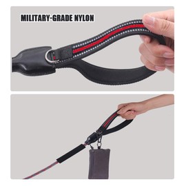 Slip Rope Dog Lead No Collar or Harness Needed 1.8m Strong Nylon Leash with Reflective Stitching for Medium Large Dogs - Free Waste Bag Dispenser Included