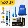 AUGO Retractable Ratchet Straps | 2 Heavy Duty Ratchet Straps