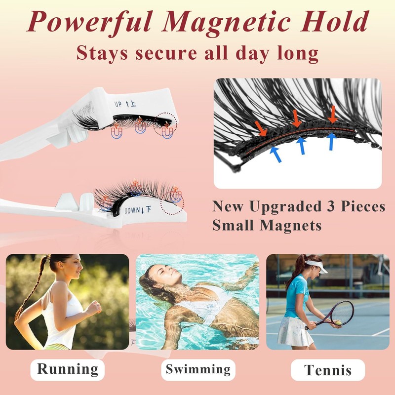 CIGAA Magnetic Eyelashes with Applicator All in One Box, 1