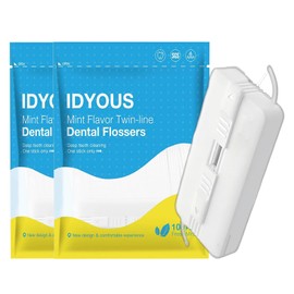 IDYOUS Dental Floss Picks,220 Count Dental Flossers,White Travel Floss Case